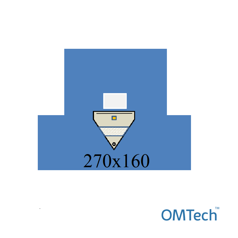 Покриття операційне OMTech™ для гінекологічних операцій (лапароскопія та гістероскопія) №1 270см х 160см - на дугу, із захисним для ніг (СМС - 35 г/м2)
